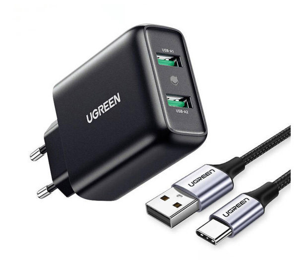 UGREEN Ładowarka sieciowa  CD161 2xUSB-A 18W PD3.0 EU czarny - 1488954 - zdjęcie 2